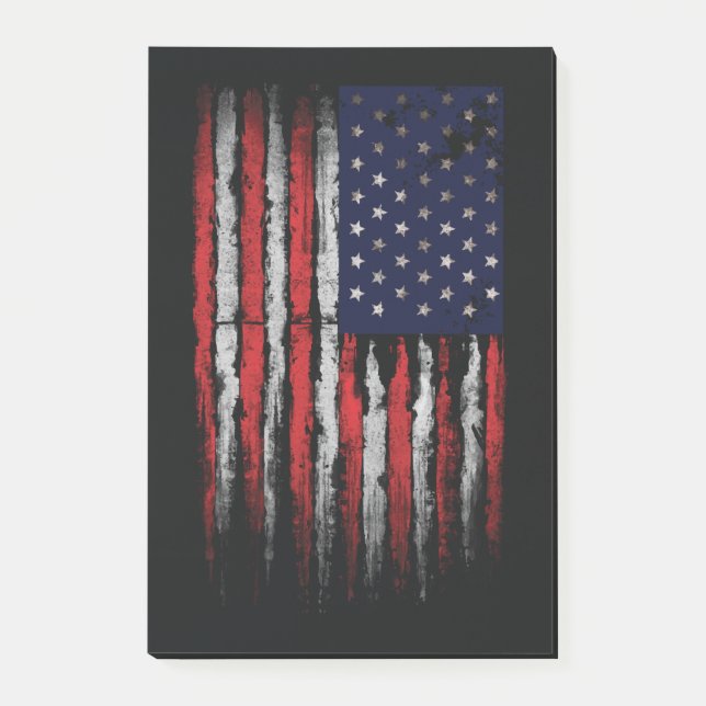 Notas Post-it® bandera de EE. UU. grunge (Anverso)