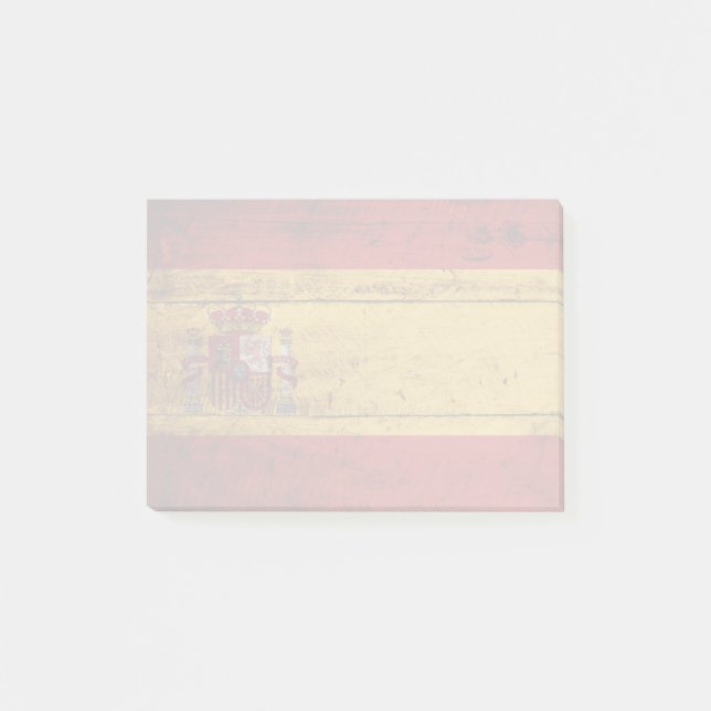 Notas Post-it® Bandera de España en grano de madera viejo (Anverso)