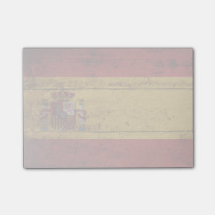 Notas Post-it® Bandera de España en grano de madera viejo