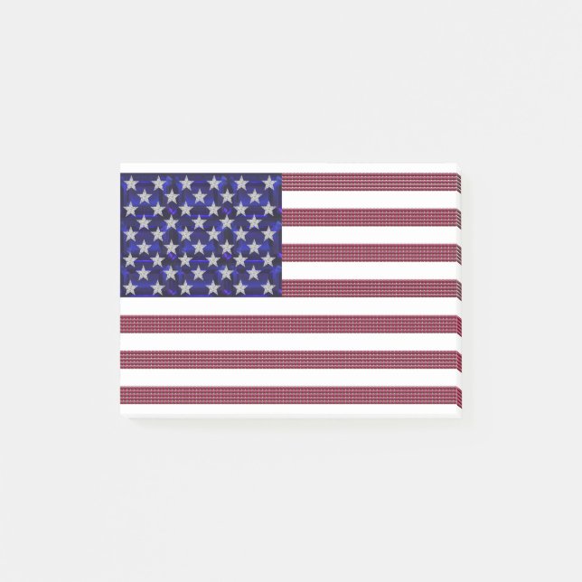 Notas Post-it® Bandera de Estados Unidos hecha con piedras precio (Anverso)