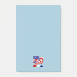 Notas Post-it® Bandera de Estados Unidos USA Balón de Fútbol Fond