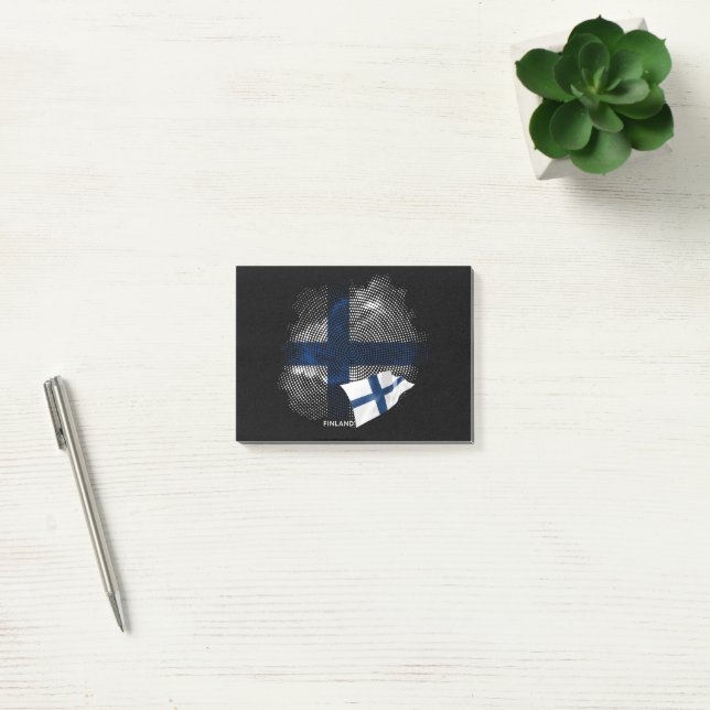 Notas Post-it® bandera de Finlandia (Oficina)