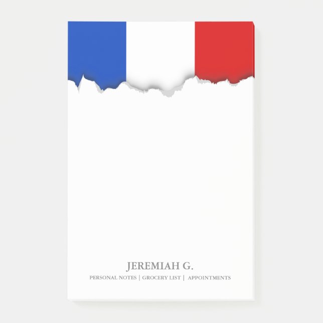 Notas Post-it® Bandera de Francia (Anverso)