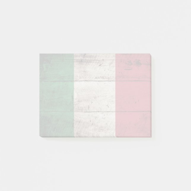 Notas Post-it® Bandera de Italia en grano de madera viejo (Anverso)