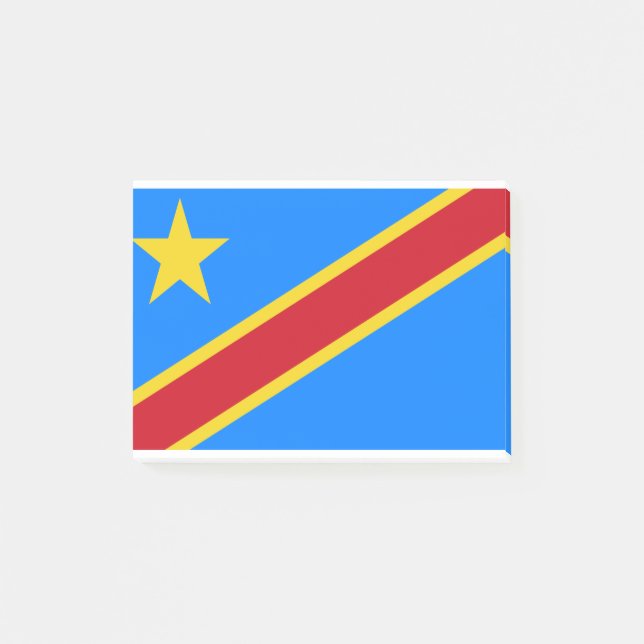 Notas Post-it® Bandera De La República Democrática Del Congo (Anverso)