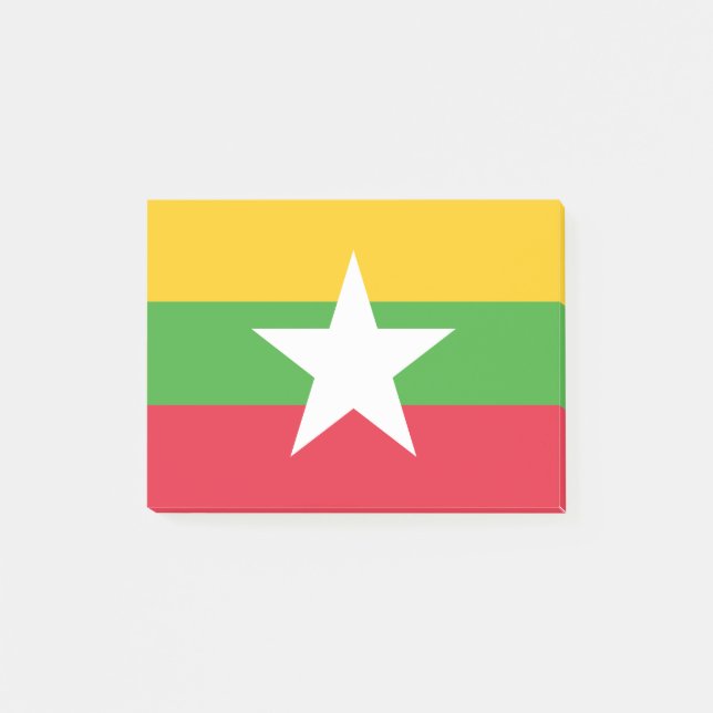 Notas Post-it® Bandera de Myanmar (Anverso)