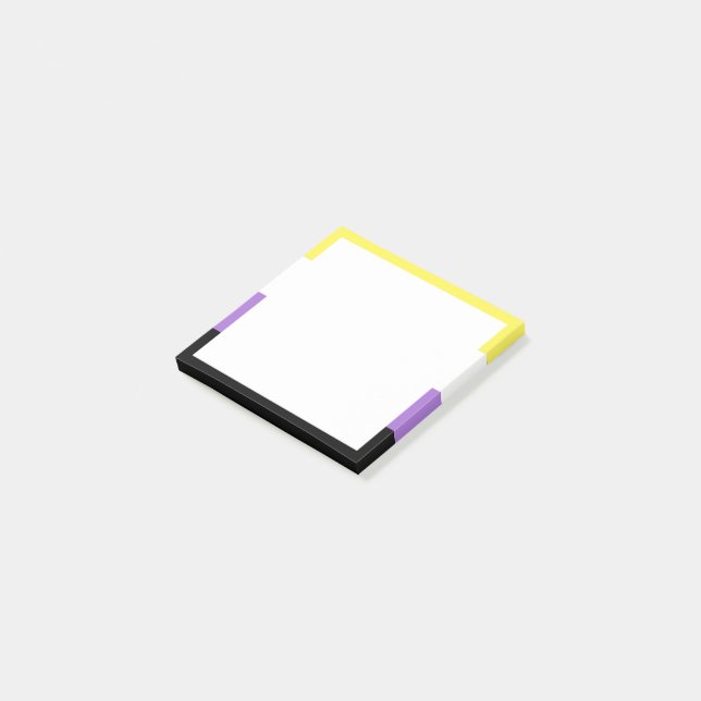 Notas Post-it® Bandera de orgullo no binario (En perspectiva)