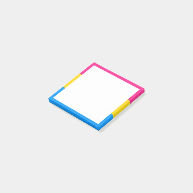 Notas Post-it® Bandera de Orgullo Pansexual (En perspectiva)