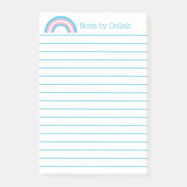 Notas Post-it® Bandera de orgullo transgénero arcoíris personaliz (Anverso)