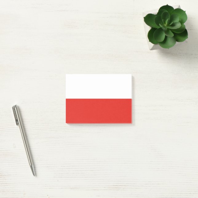 Notas Post-it® Bandera de Polonia (Oficina)