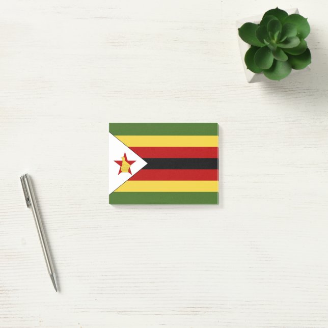 Notas Post-it® Bandera de Zimbabue (Oficina)