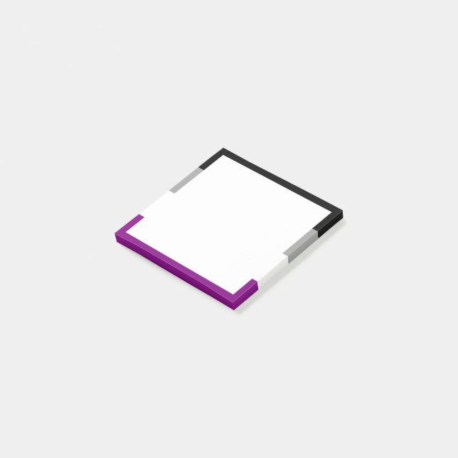 Notas Post-it® Bandera del Orgullo Asexual (En perspectiva)