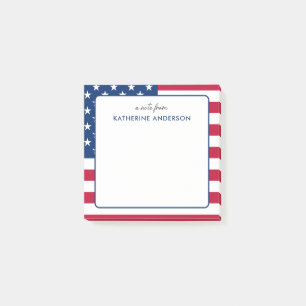 Notas Post-it® Bandera estadounidense personalizada Estados Unido