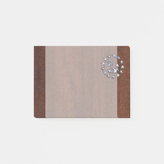 Notas Post-it® Bandera Náutica Americana de Yate Wet Look (Anverso)