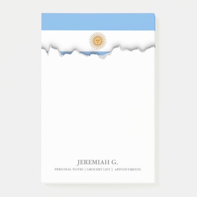 Notas Post-it® Bandera tradicional de la Argentina (Anverso)