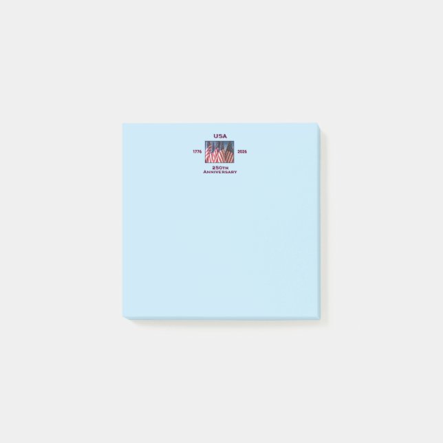 Notas Post-it® Banderas estadounidenses patrióticas en el 250 ani (Anverso)