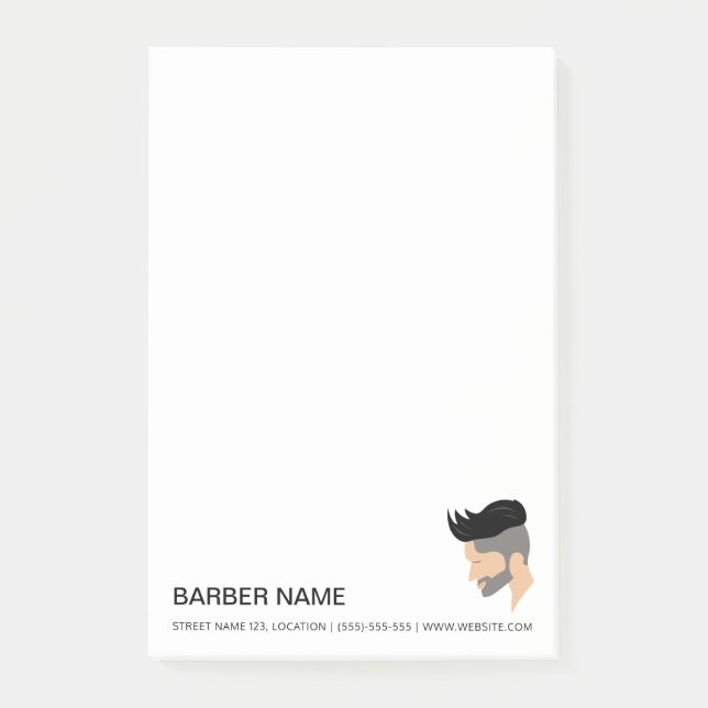 Notas Post-it® Barber Personalizado de Ilustracion de estilo masc (Anverso)