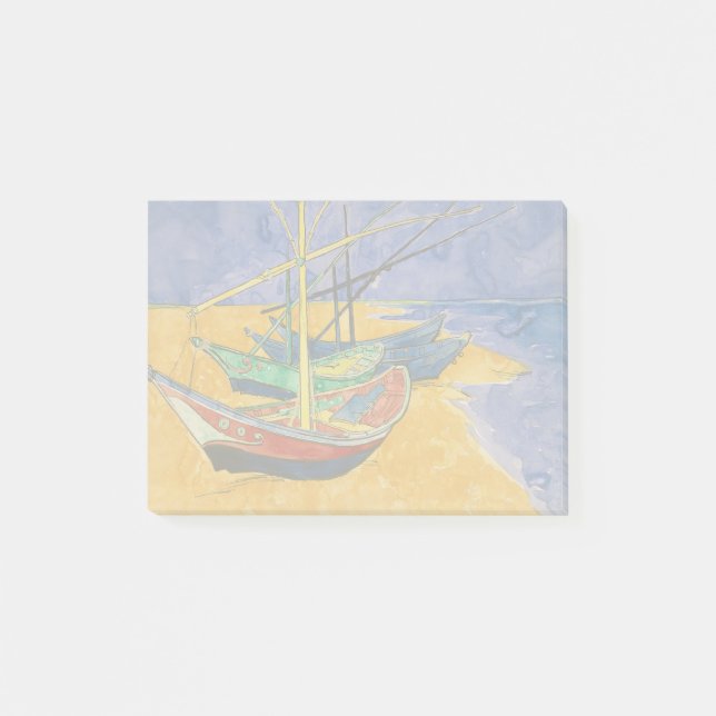 Notas Post-it® Barcos de Van Gogh Impresionismo Playa (Anverso)