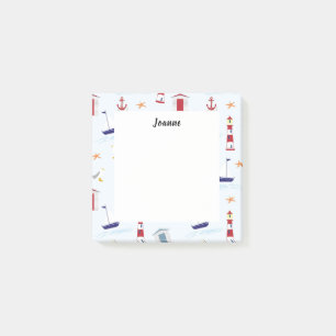 Notas Post-it® Barcos modernos de verano monogramados