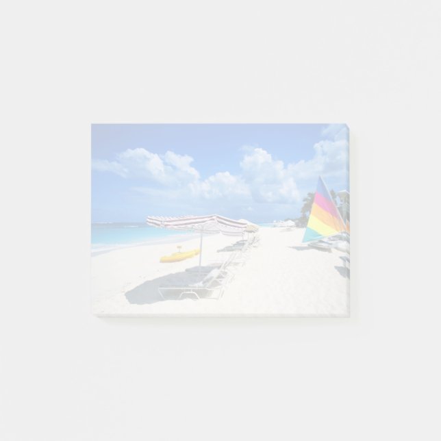 Notas Post-it® Barcos y sillas de playa (Anverso)