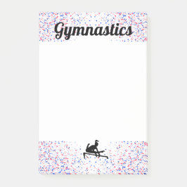 Notas Post-it® Bares desiguales de gimnasia roja, blanca y azul