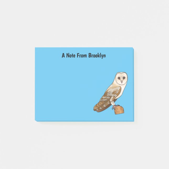 Notas Post-it® Barn owl bird cartoon illustration  (Anverso)