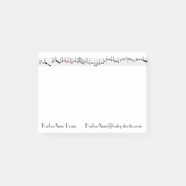 Notas Post-it® Barra antigua de la música (Anverso)