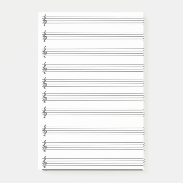 Notas Post-it® Barras grises de música (Anverso)