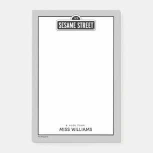 Notas Post-it® Barrio Sésamo Logotipo de B&W Añadir su nombre