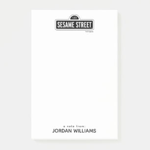 Notas Post-it® Barrio Sésamo Logotipo de B&W Añadir su nombre