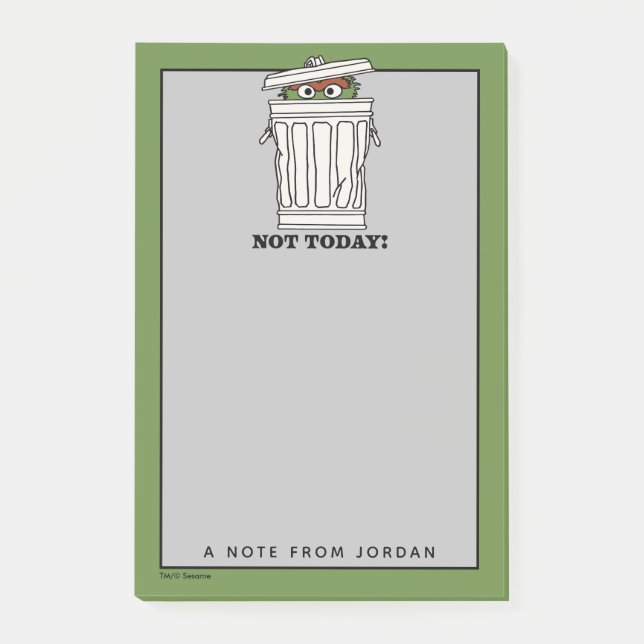 Notas Post-it® Barrio Sésamo | Oscar el Grouch | Añadir su nombre (Anverso)