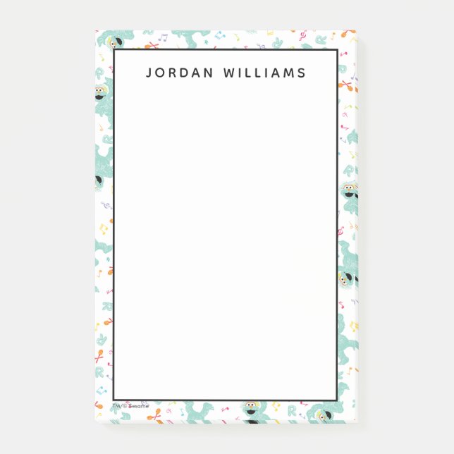 Notas Post-it® Barrio Sésamo | Patrón de gribble de música de Ros (Anverso)