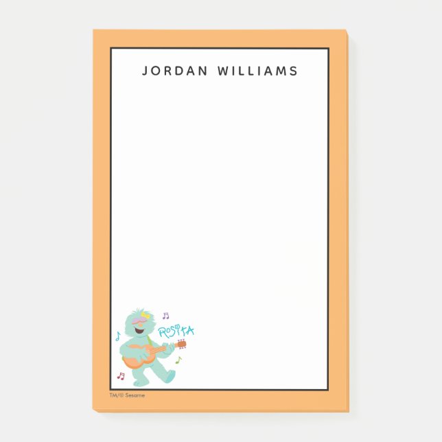 Notas Post-it® Barrio Sésamo | Rosita Tocando Guitarra (Anverso)