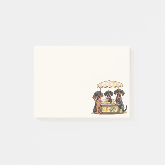 Notas Post-it® Base Lemonade Dachshund Dogs (Anverso)
