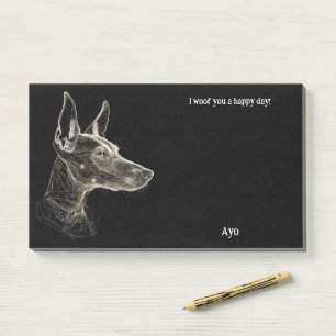 Notas Post-it® Basenji Abstract Art Dog Name