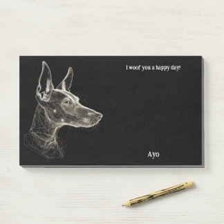 Notas Post-it® Basenji Abstract Art Dog Name