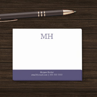 Notas Post-it® Básico Limpio Iniciales Blanco Azul Oscuro