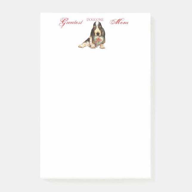 Notas Post-it® Basset Heart Mom (Anverso)