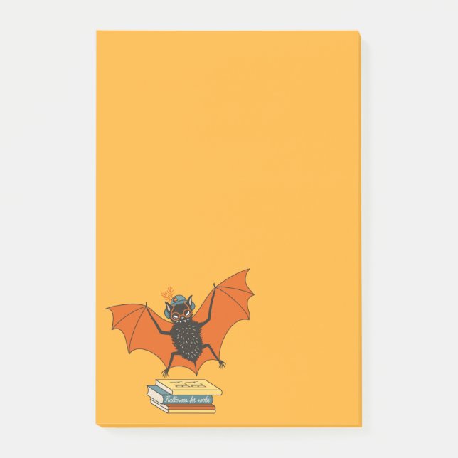 Notas Post-it® Bat Book Lover Funny Halloween (Anverso)