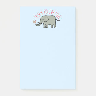 Notas Post-it® Baúl Lleno de Amor Elefante Doodle Adorable