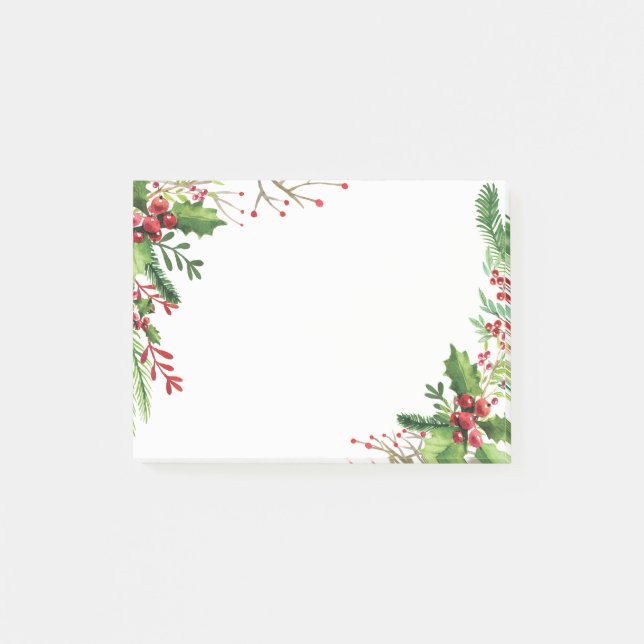 Notas Post-it® Bayas de Acebo de Navidad Fiesta (Anverso)