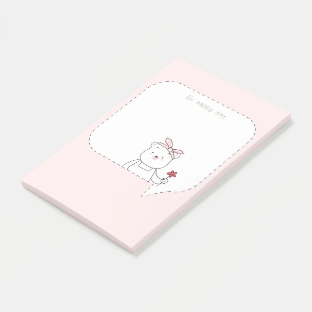 Notas Post-it® Be Happy Bear Post-it Notes (En perspectiva)