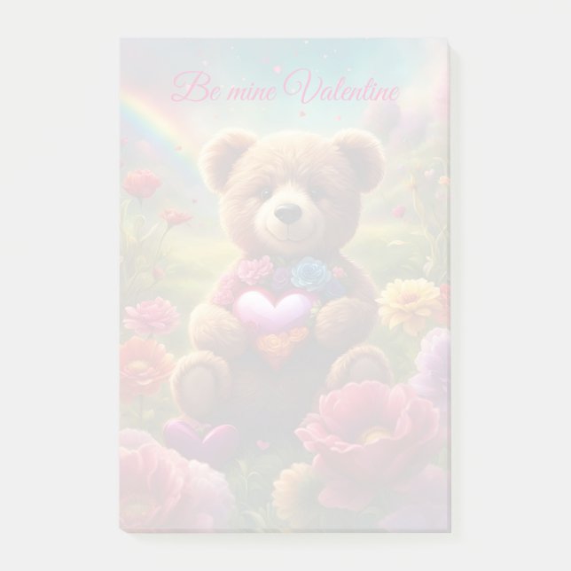 Notas Post-it® Be mine Valentine Teddy 1 (Anverso)