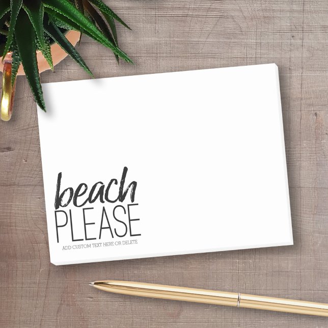 Notas Post-it® Beach Please (Personalized Post-It Notes - add you name or other text)