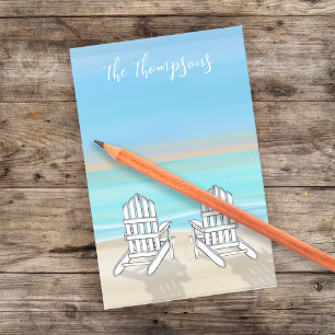 Notas Post-it® Beach Watercolor Ocean Seashore Adirondack Chairs