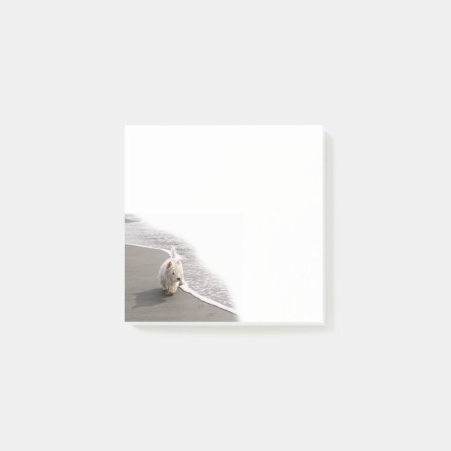 Notas Post-it® Beachcombing Westie Photo 3x3 Notes (Anverso)