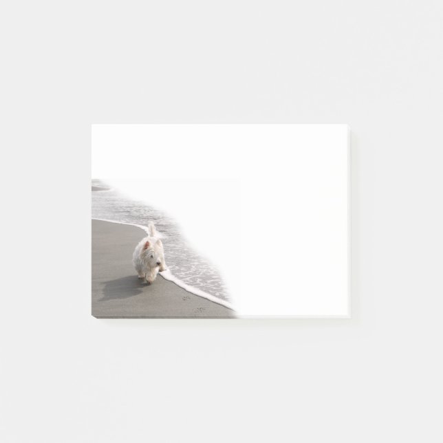 Notas Post-it® Beachcombing Westie Photo 4x3 Notes (Anverso)