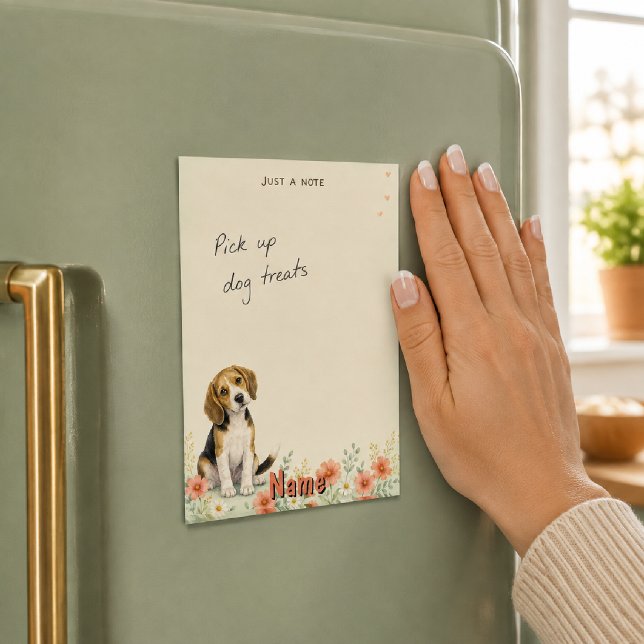 Notas Post-it® Beagle Acuarela Floral (Subido por el creador)