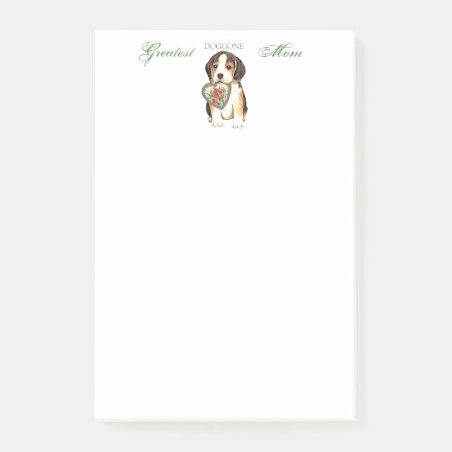 Notas Post-it® Beagle Heart Mom (Anverso)