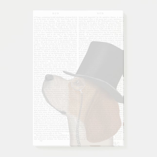 Notas Post-it® Beagle, hebilla formal y Gorra (Anverso)
